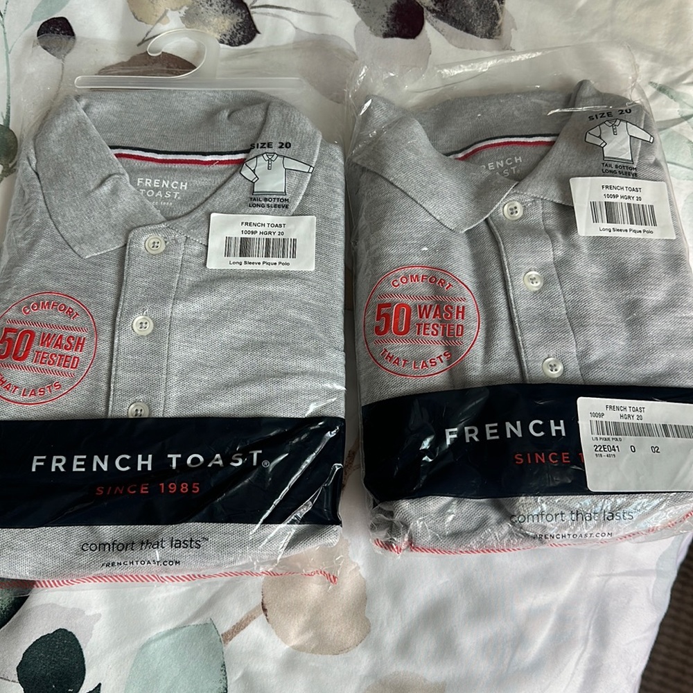 French Toast long sleeve pique polo - size 20-NWT